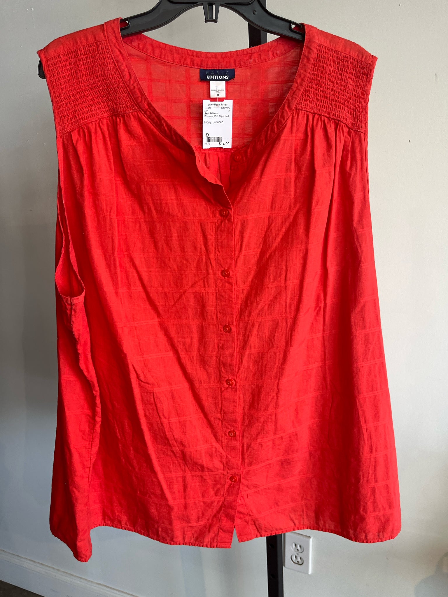 Basic Editions Plus Tops Size 3X Shirt