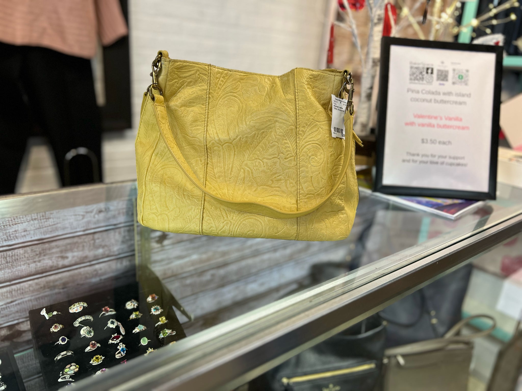 American Leather Yellow Purse